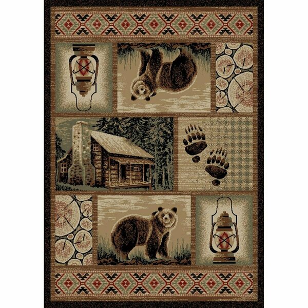 Mayberry Rug 2 ft. 2 in. x 7 ft. 7 in. Hearthside Cabin Hideaway Area Rug Brown HS9661 2X8